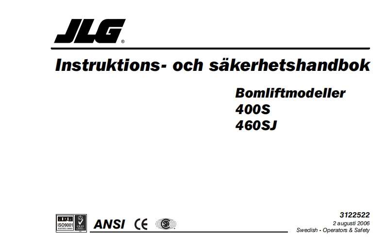 JLG460sj操作说明书手册