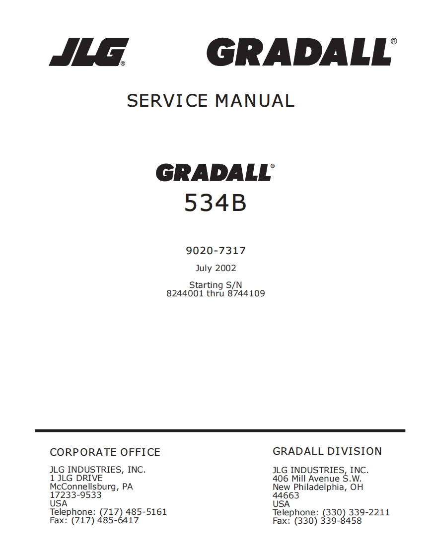 JLG534B维修手册(1)说明书
