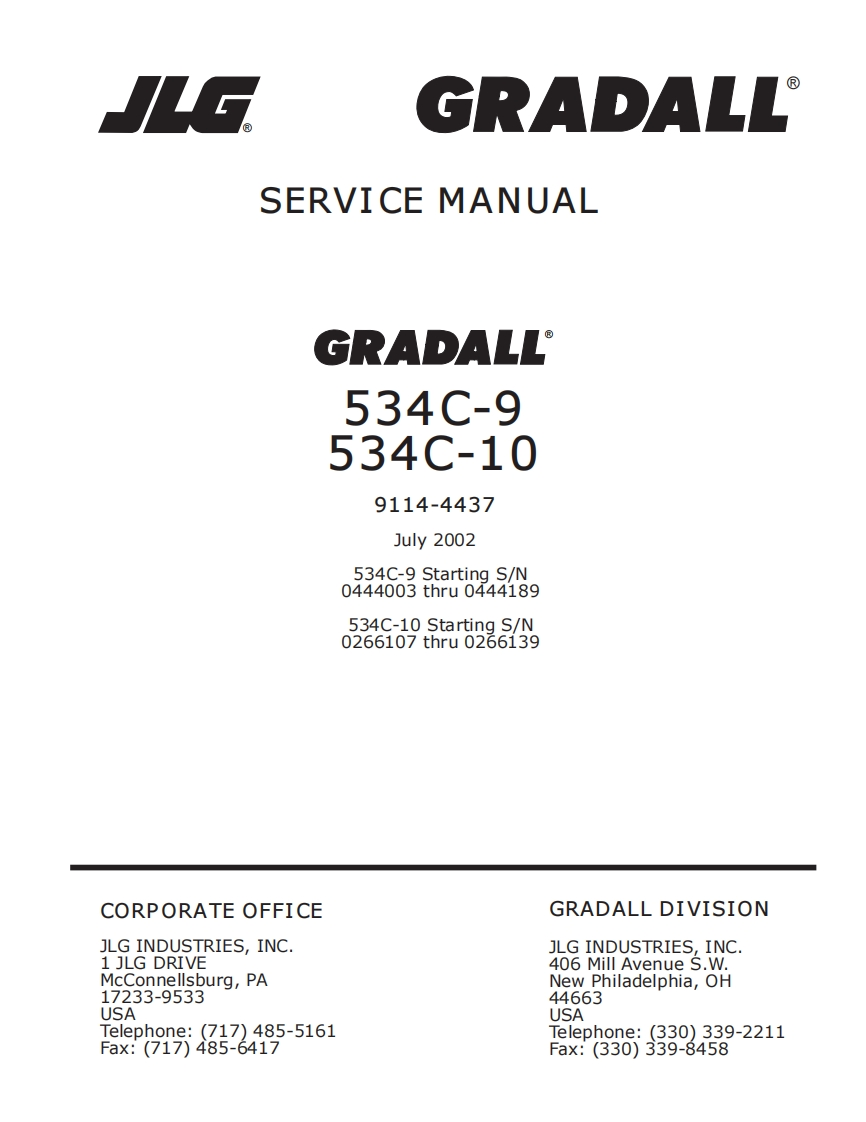 JLG534维修手册说明书