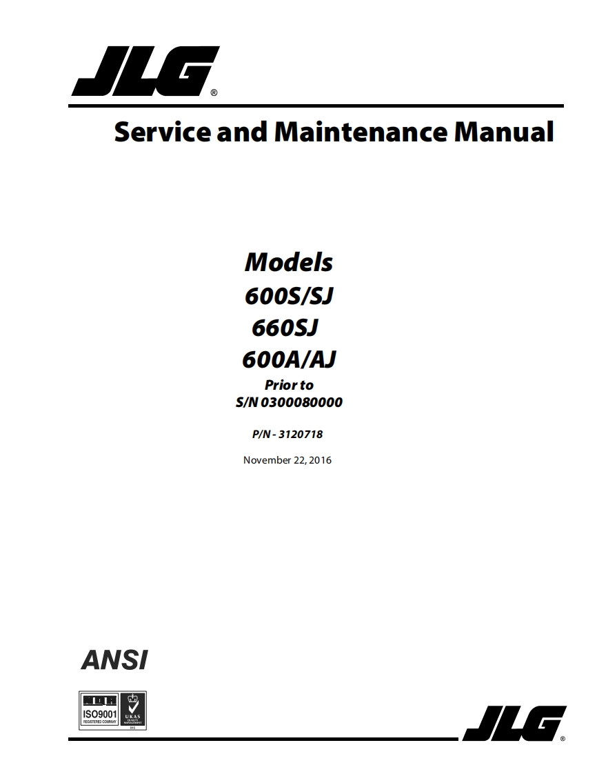 JLG600S660SJ600A维修维护手册