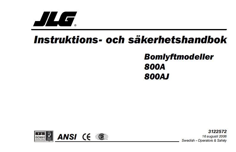 JLG800aj操作说明书手册