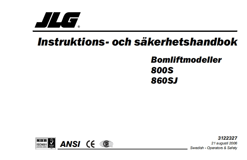 JLG860sj操作说明书手册