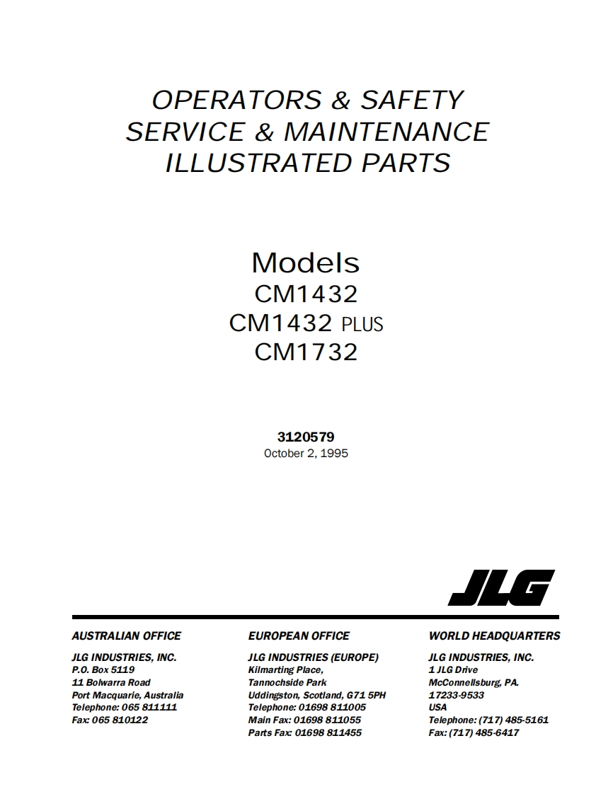 JLGCM1432CM1732操作与维修手册