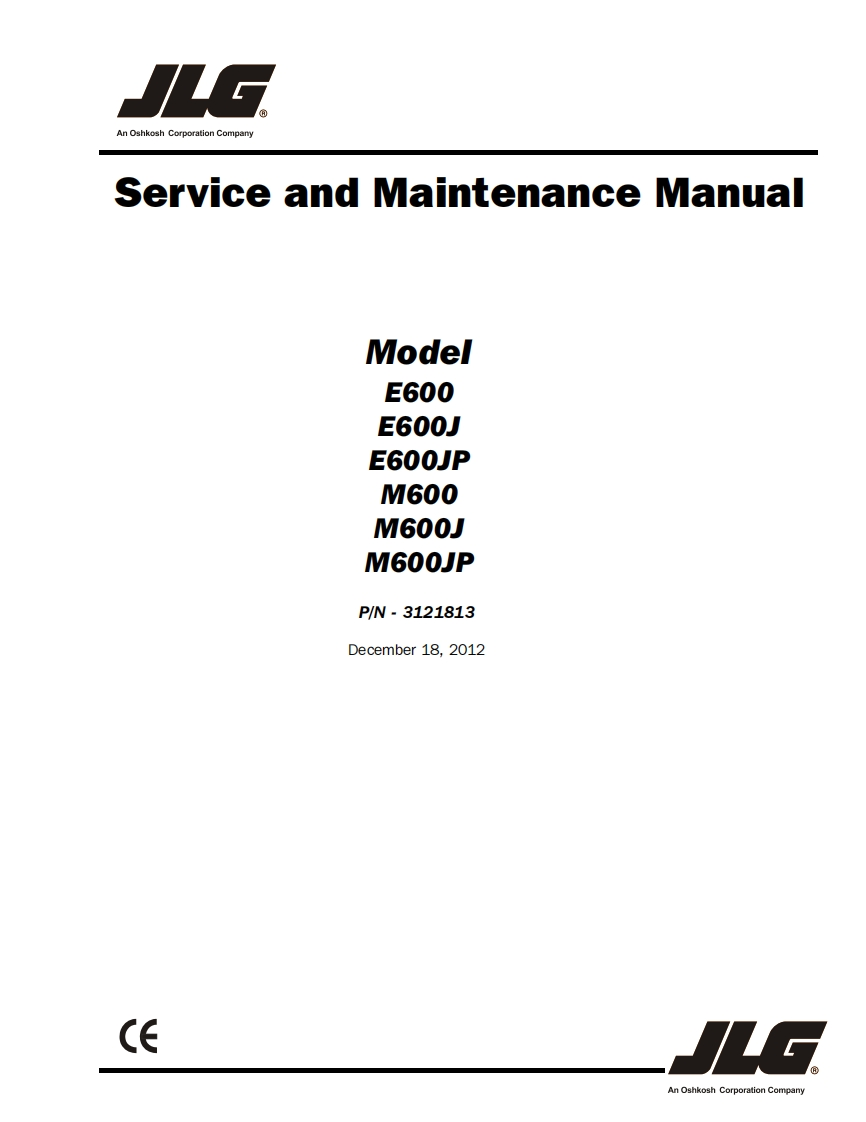 JLGE600M600维修维护操作手册说明书
