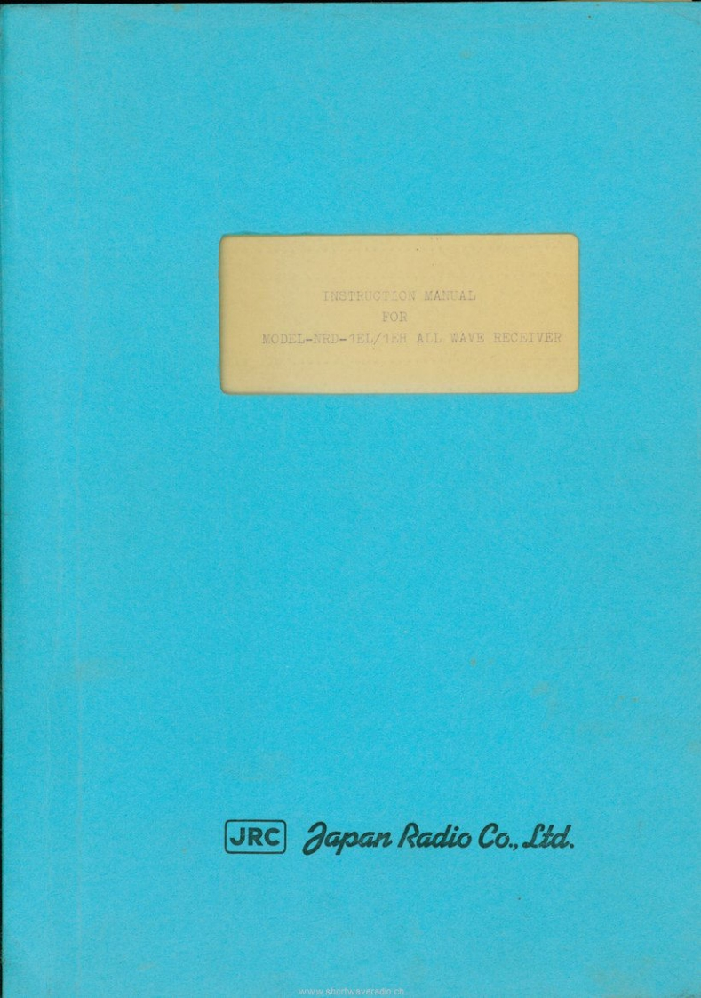 JRC_NRD-1EH_NRD-1EL_使用说明书手册