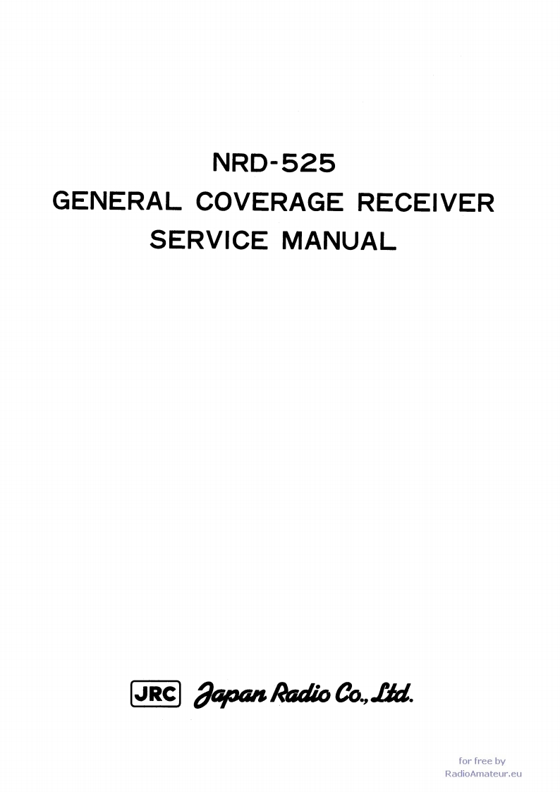 JRC_NRD-525_维修维护电器原理图手册