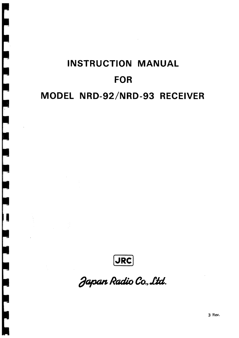 JRC_NRD-92_NRD-93_使用说明书手册