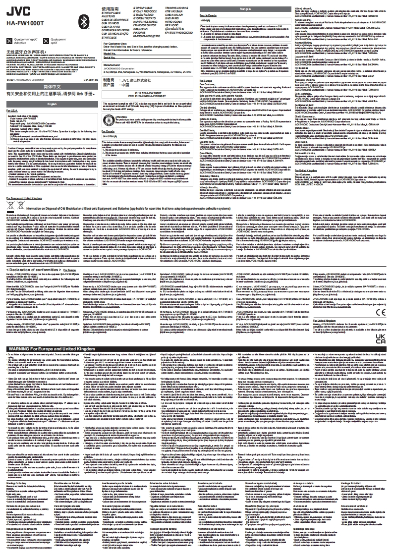 JVCQuickGuide_HA-FW1000T使用说明书手册