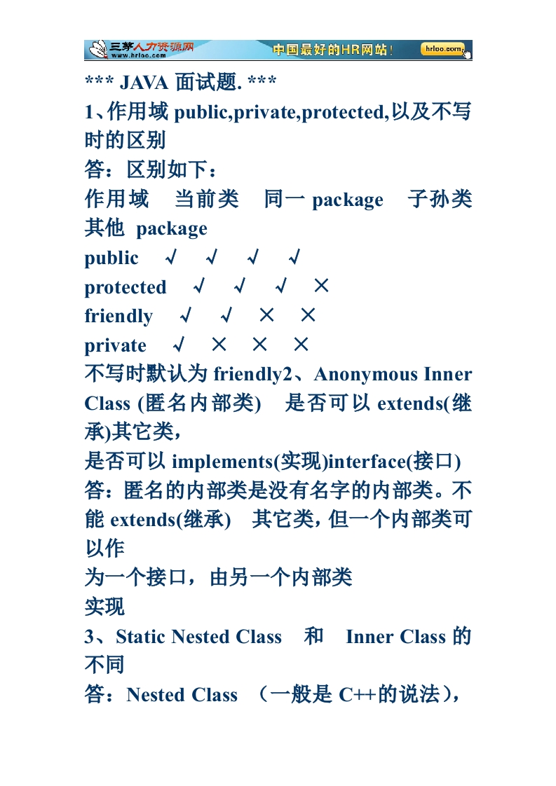 Java面试宝典2012版
