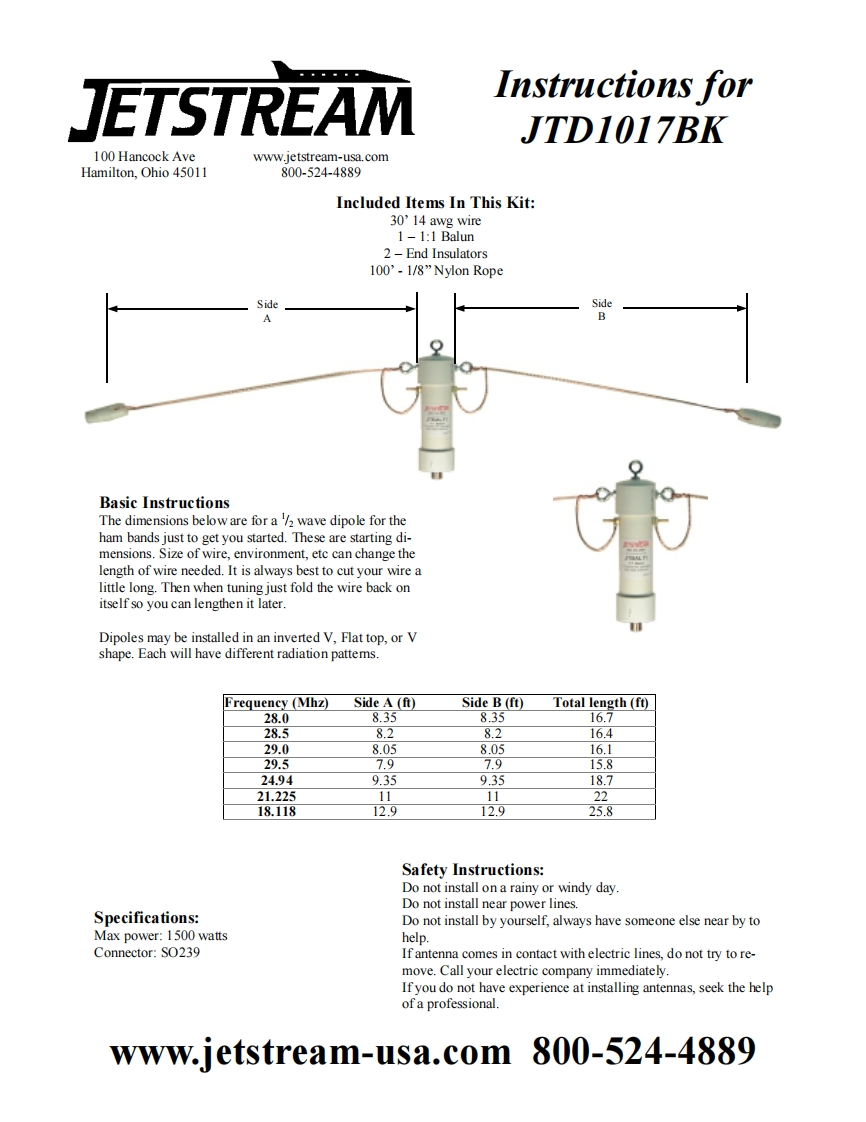 Jetstream_JTD1017BK_user操作说明书手册