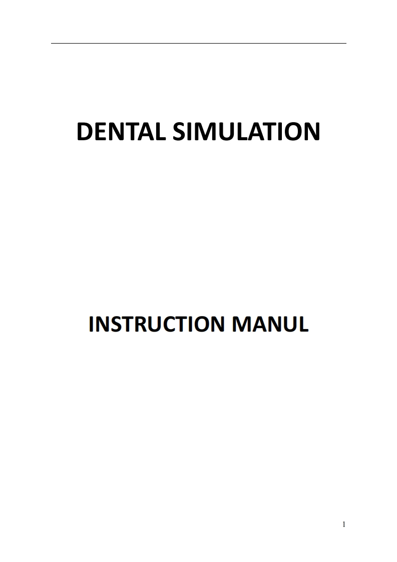 Jingle-Dental-Student-Training-Simulation-Unit-操作说明书手册l