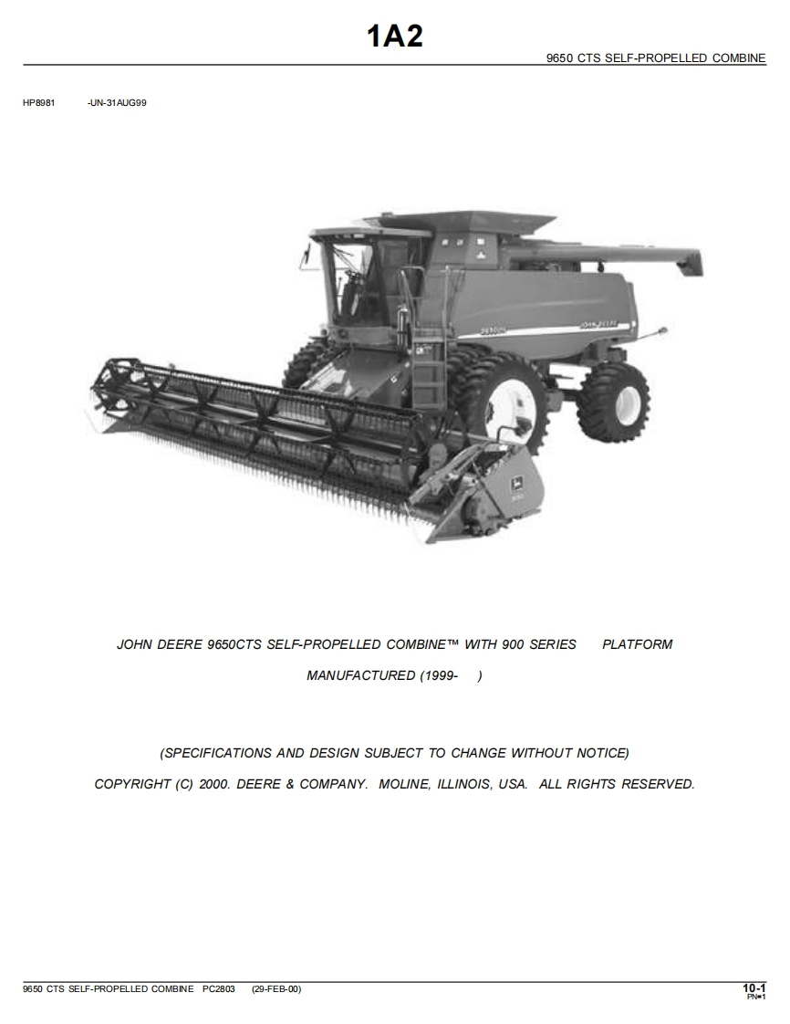 John-Deere-9650-CTS-Self-Propelled-Combine-Harvester-零部件手册-PDF