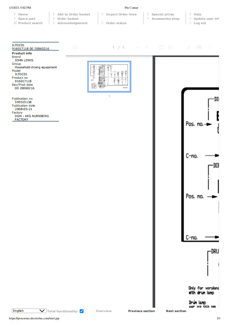 John-Lewis-JLTDC01-Condenser-Tumble-Dryer-电器原理图册