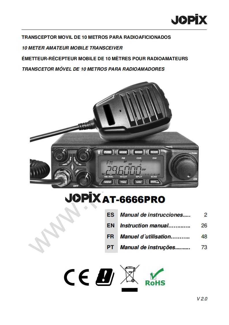 Jopix-AT6666PRO-ver2.0_ENG_ESP_FR_PT操作说明书手册