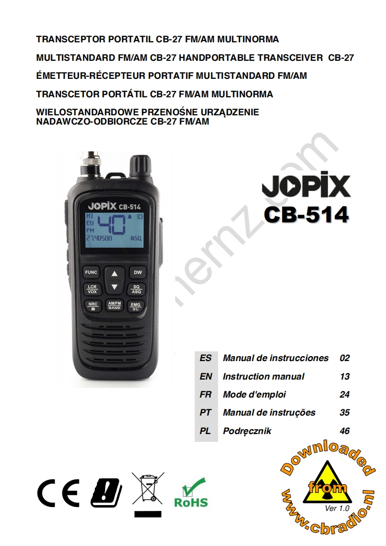 Jopix_CB-514_ENG_ESP_FR_PT_PL操作说明书手册