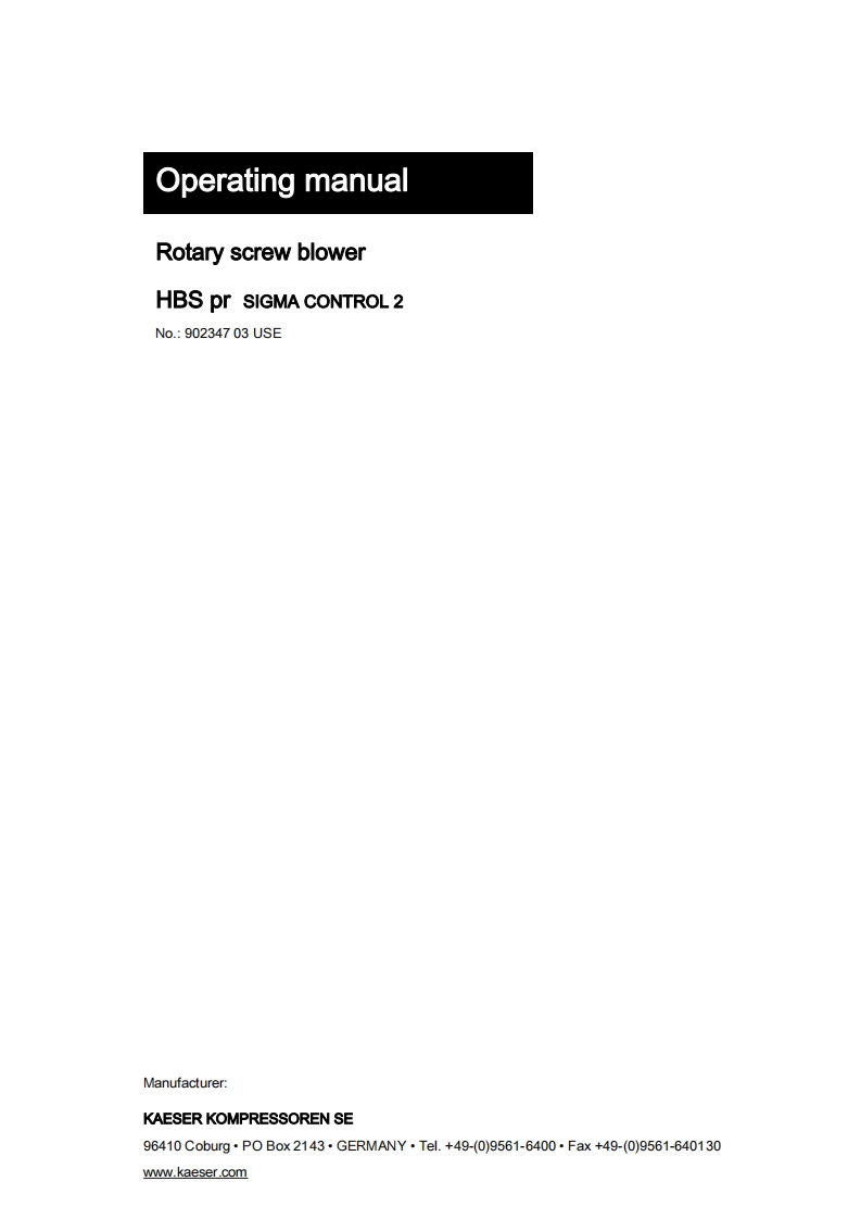 KAESER凯撒hbs-pressure-902347_03use_ca操作维护说明书手册