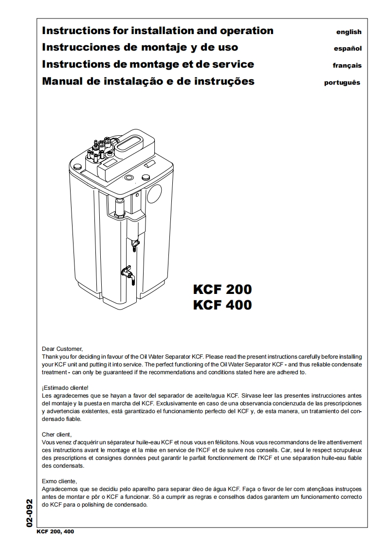 KAESER凯撒kcf-200-400-manual_08-2008操作维护说明书手册