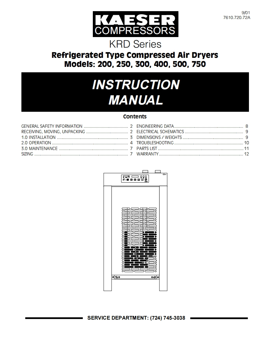 KAESER凯撒krd-manual操作维护说明书手册