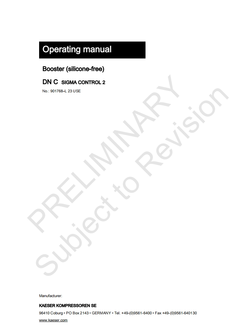 KAESER凯撒service-manual_-dn-boosters-silicone-free操作维护说明书手册