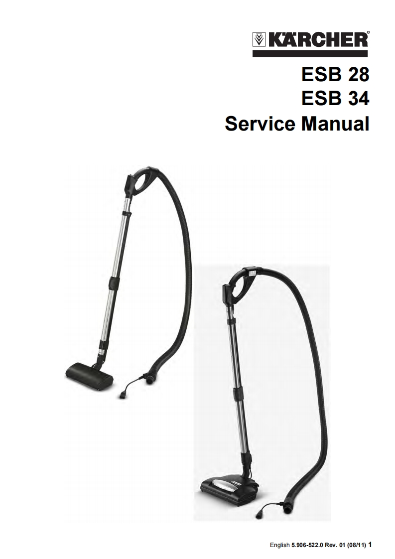 KARCHER德国卡赫ESB28-ESB34-SMA-吸尘器维修手册含电路图