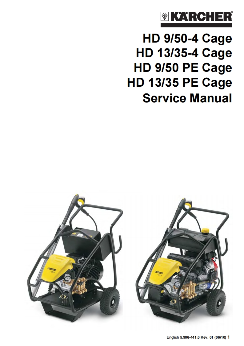 KARCHER德国卡赫HD9-HD13清洗机维修手册含电路图