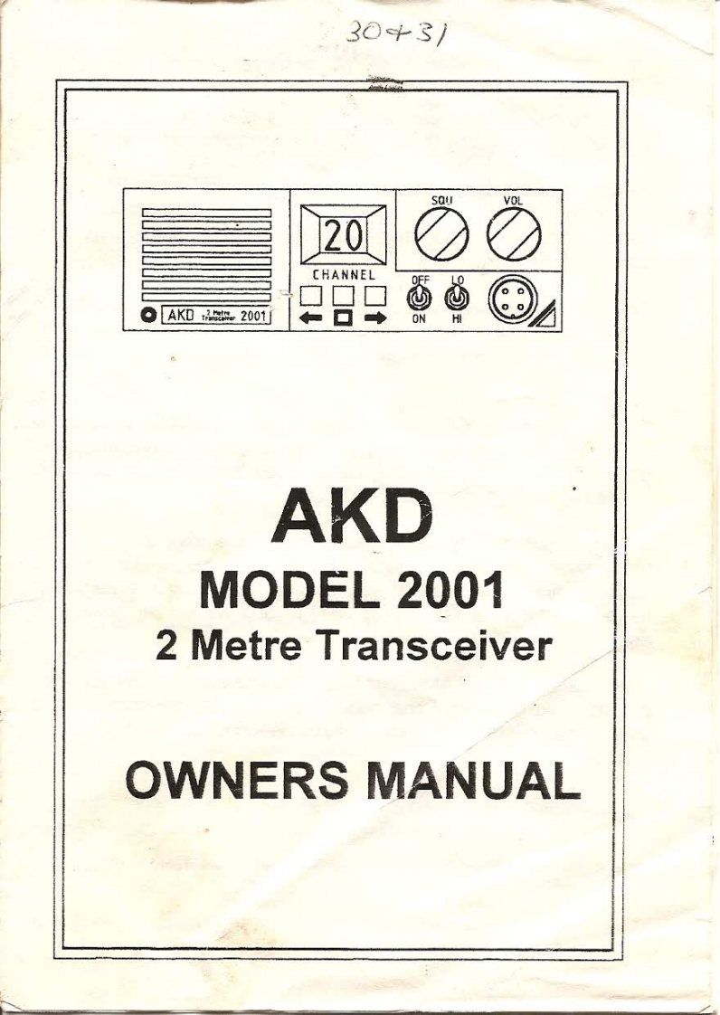 KDK_AKD-2001_使用说明书手册