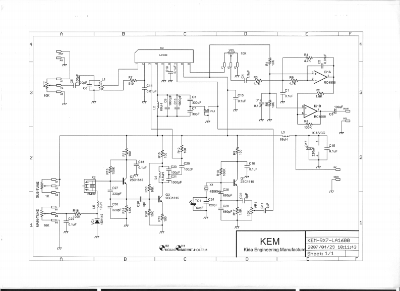 KEM_RX7-LA1600_参考电器原理图