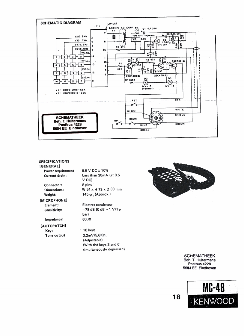 KENWOOD--MC-48-维修电器原理图手册