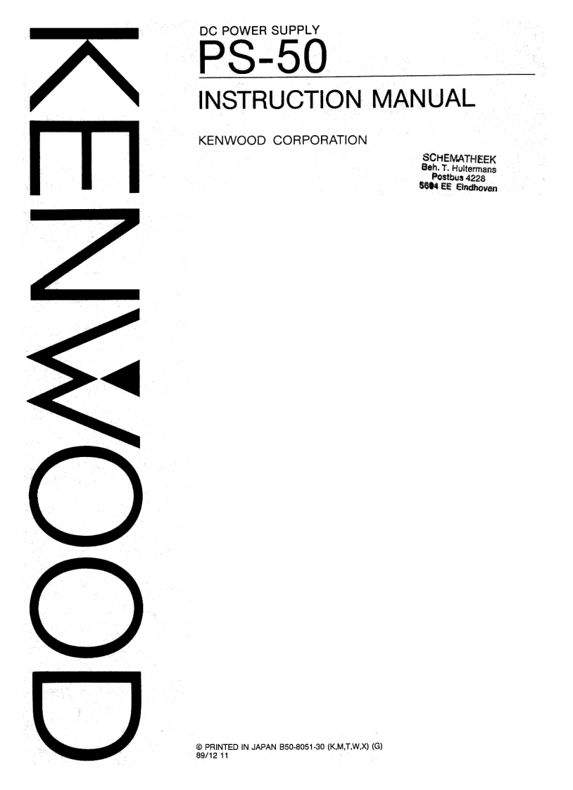 KENWOOD--PS-50-操作说明书手册-