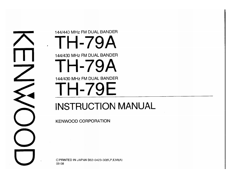 KENWOOD--TH-79E-操作说明书手册