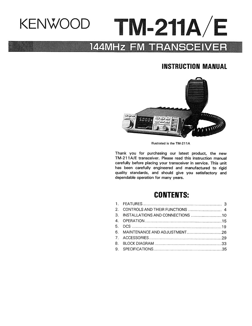 KENWOOD--TM-211A-E-操作说明书手册