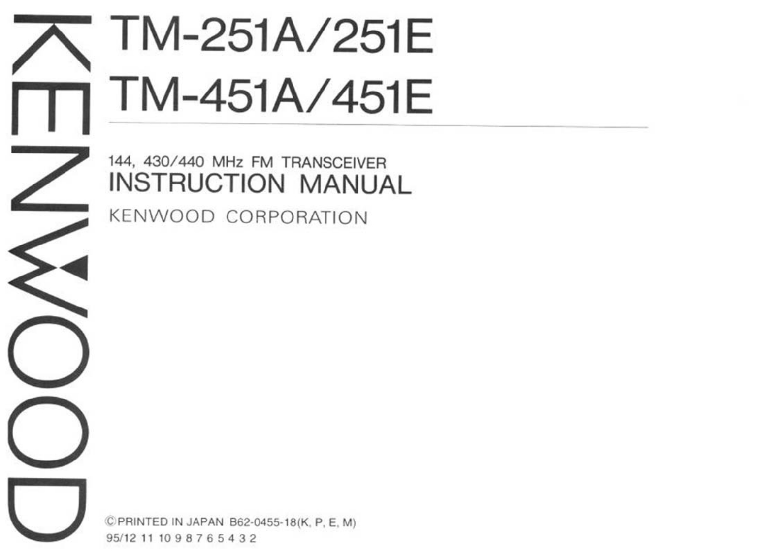 KENWOOD--TM-251-451-操作说明书手册