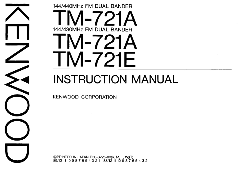 KENWOOD--TM-721A-操作说明书手册