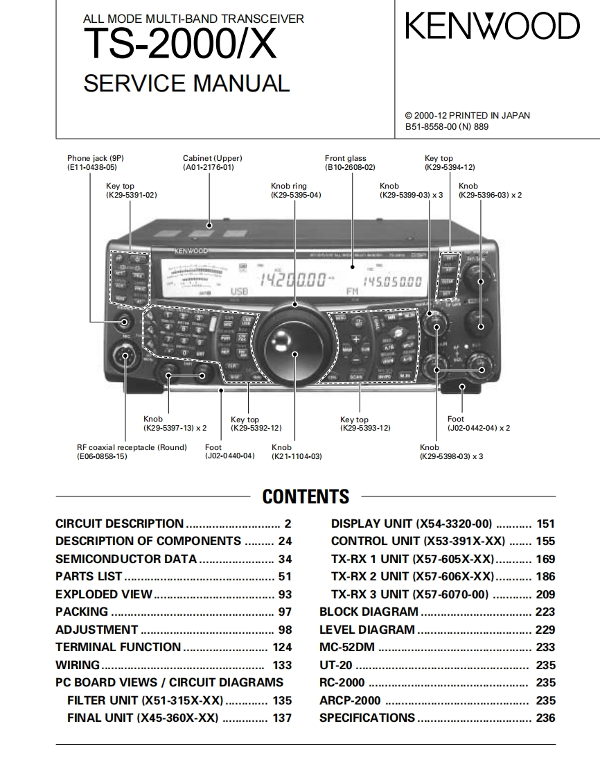 KENWOOD--TS-2000X-维修电器原理图手册