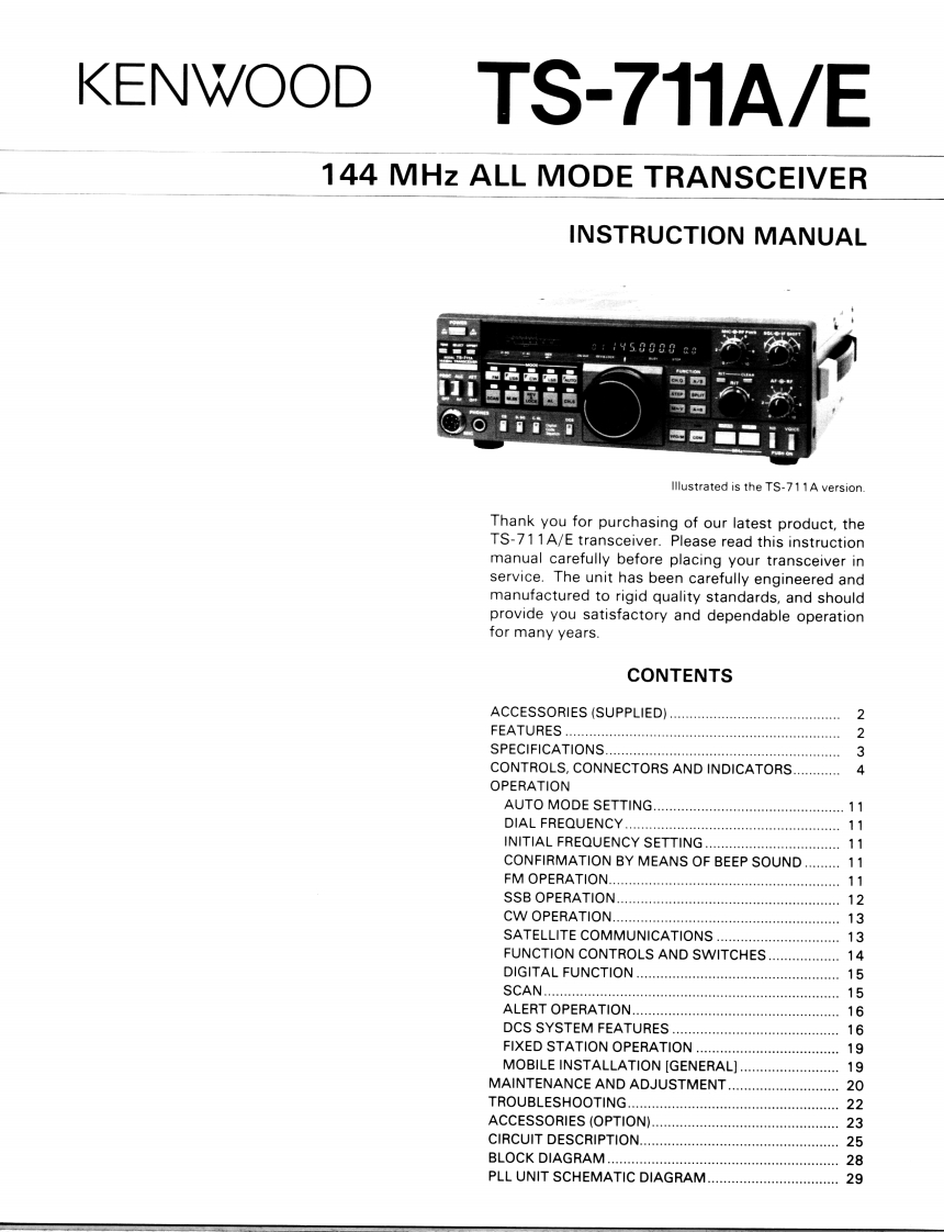 KENWOOD--TS-711-操作说明书手册