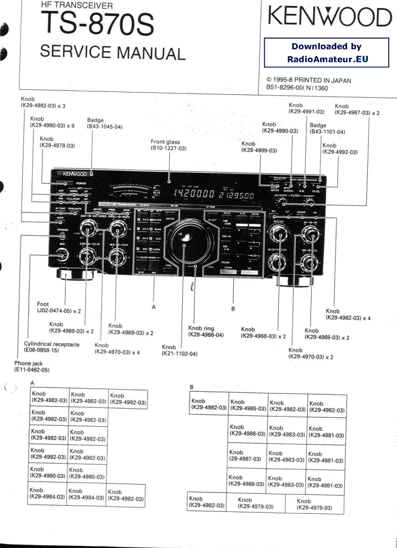 KENWOOD--TS-870S-维修用说明书手册-找手册网