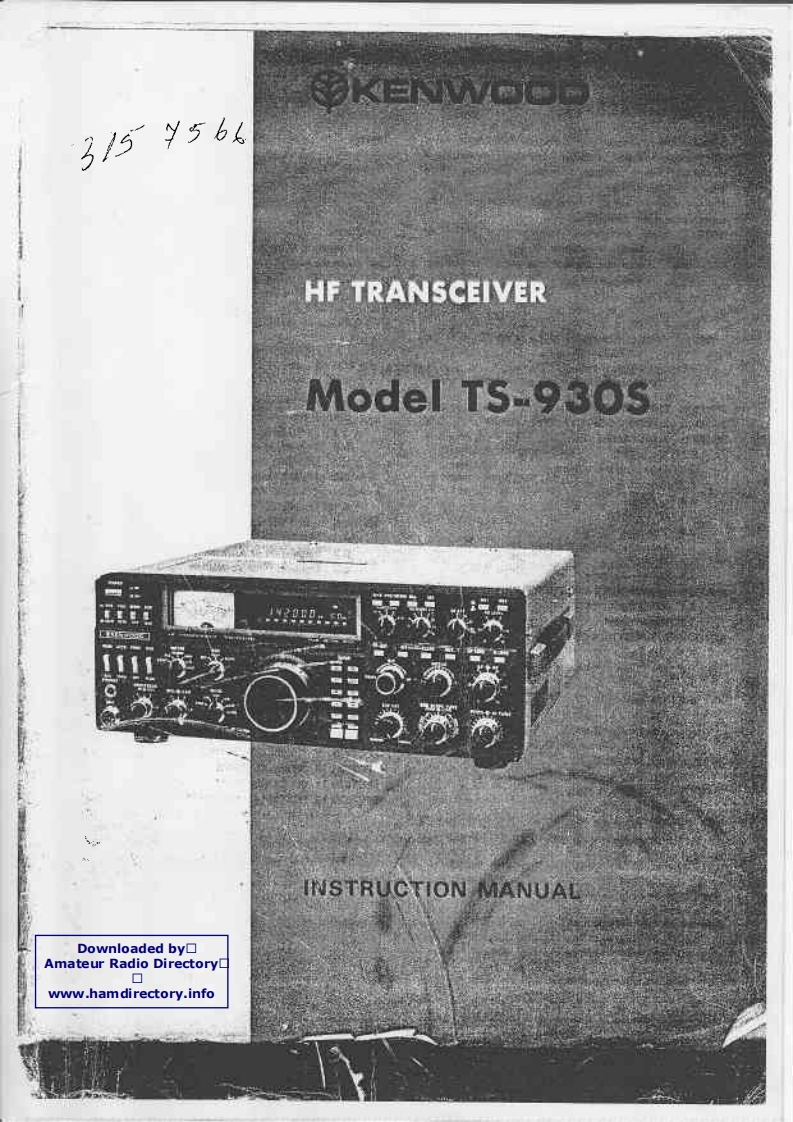 KENWOOD--TS-930-操作说明书手册