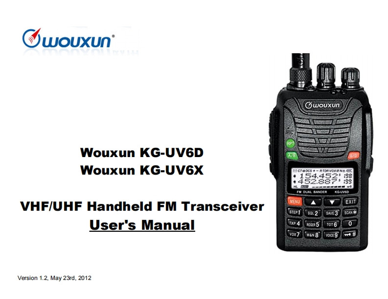 KG-UV6X_Manual操作说明书手册