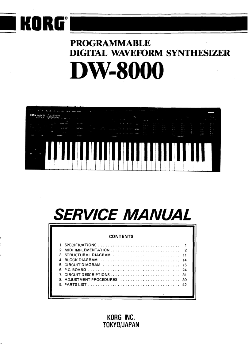KORG_DW-8000_维修手册电器原理图