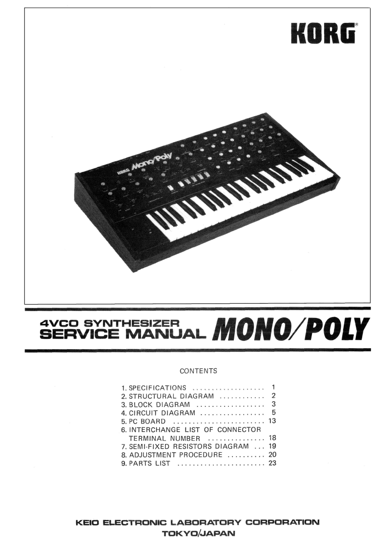 KORG_MONOPOLY_维修手册电器原理图