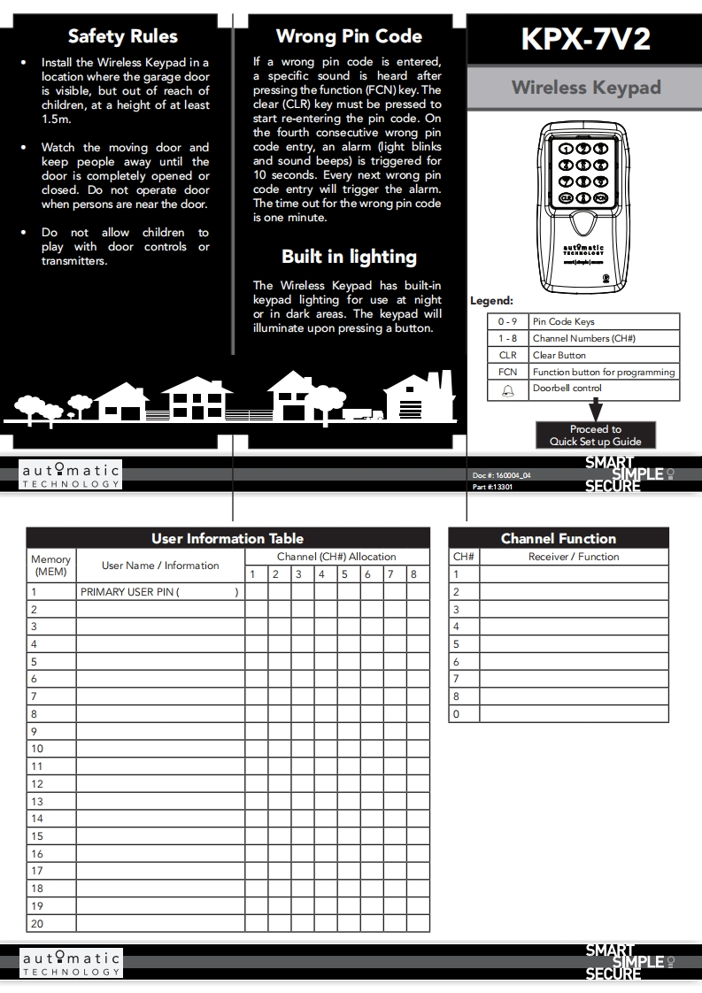KPX-7-v2.0-TrioCode-Wireless-Keypad-操作说明书手册