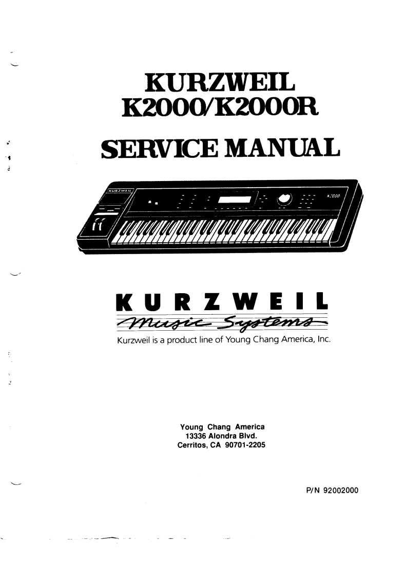 KURZWEIL_K2000_K2000R_维修手册电器原理图