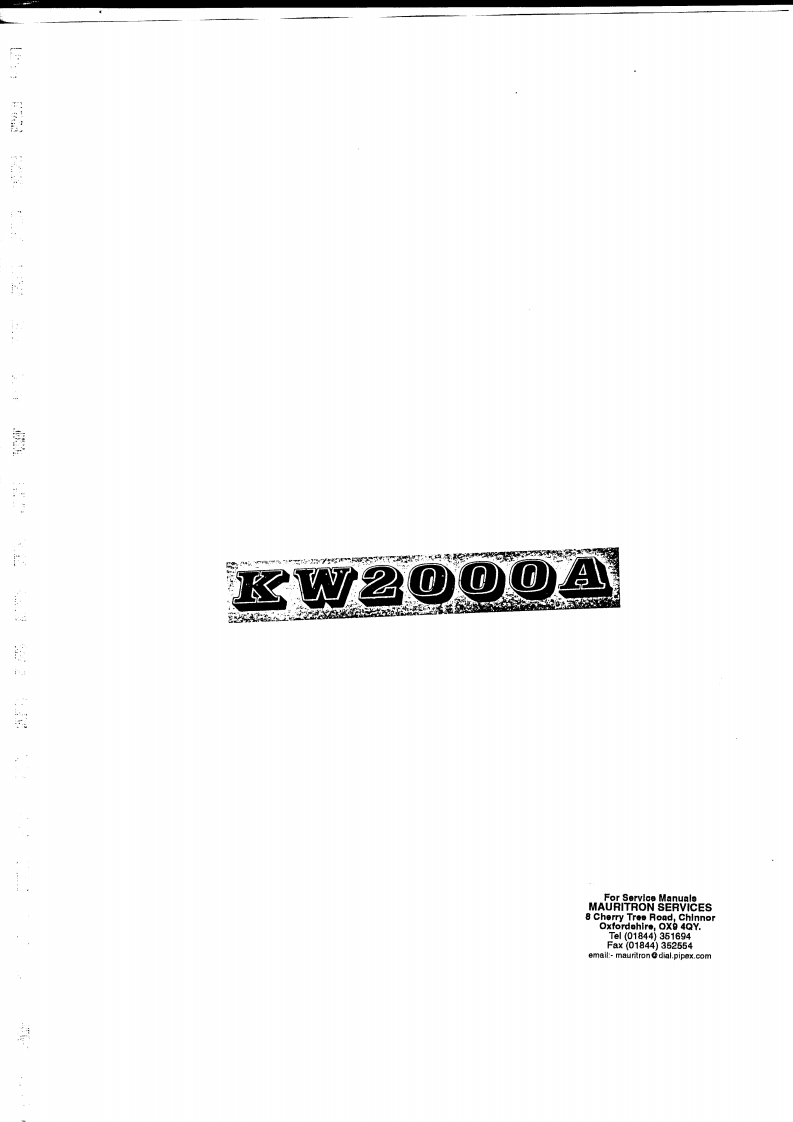 KW-2000A_Service_Manual维修手册含电器原理图