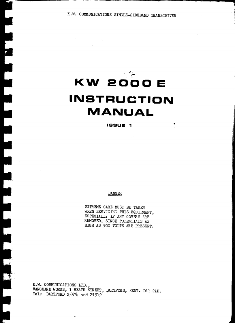 KW-2000E_Manual操作说明书手册