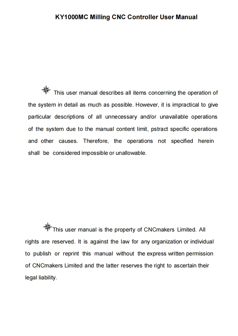 KY1000MCMillingCNCConterollerUserManual车床机床操作说明书手册-找手册网