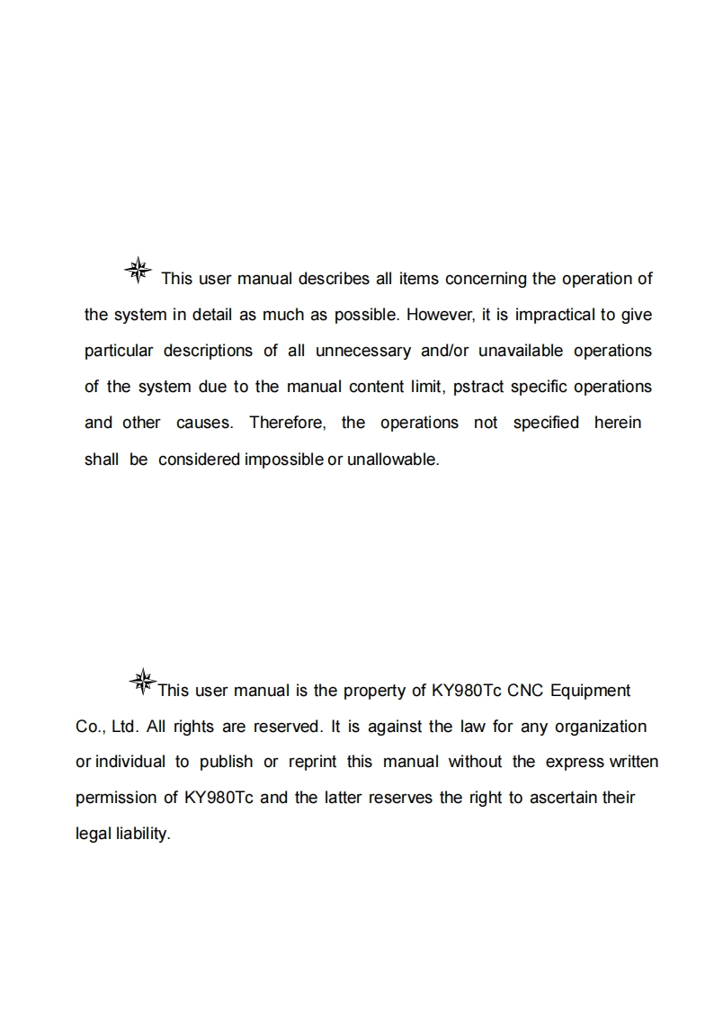 KY980TcTurningCNCSystem车床机床操作说明书手册