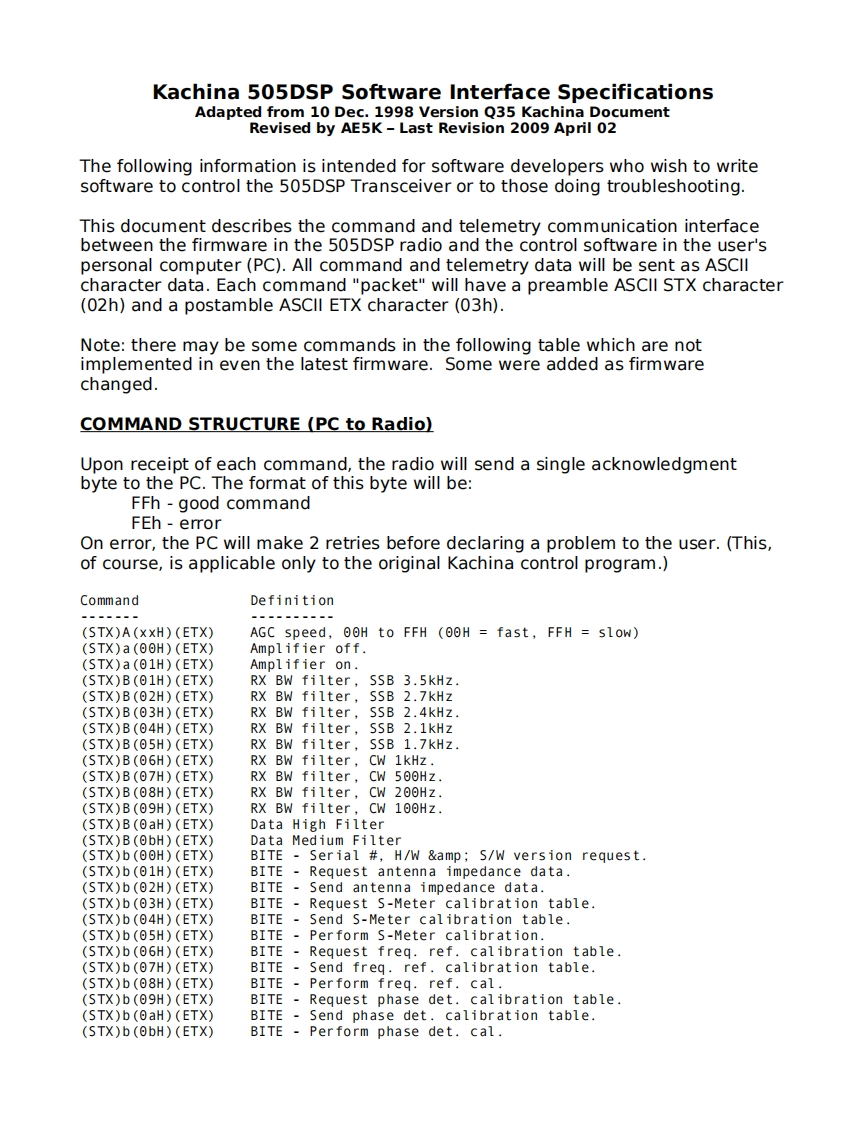 Kachina_505DSP_software_interface_使用说明书手册