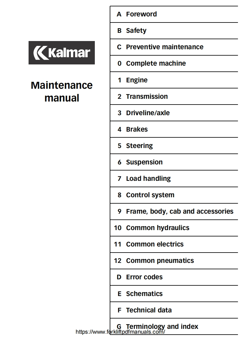 Kalmar-DRF-400-450-Forklift-Truck-维修手册-PDF