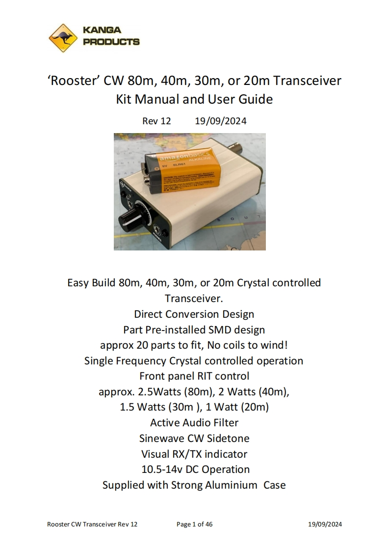 Kanga_products_Rooster_Rev12_使用说明书手册_2024