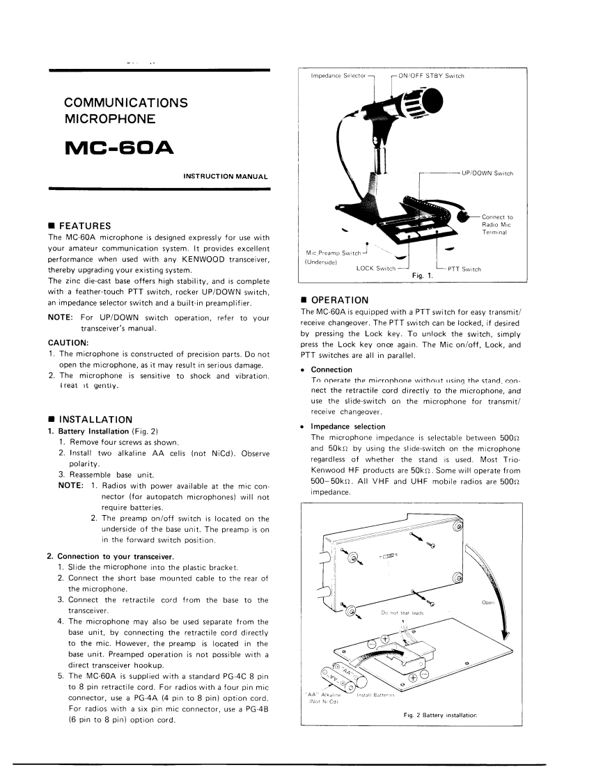 Kenwood---MC-60A-Instruction-Manual操作说明书手册